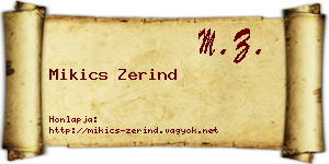 Mikics Zerind névjegykártya