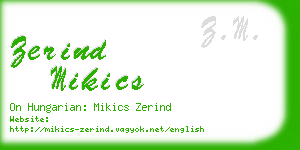 zerind mikics business card